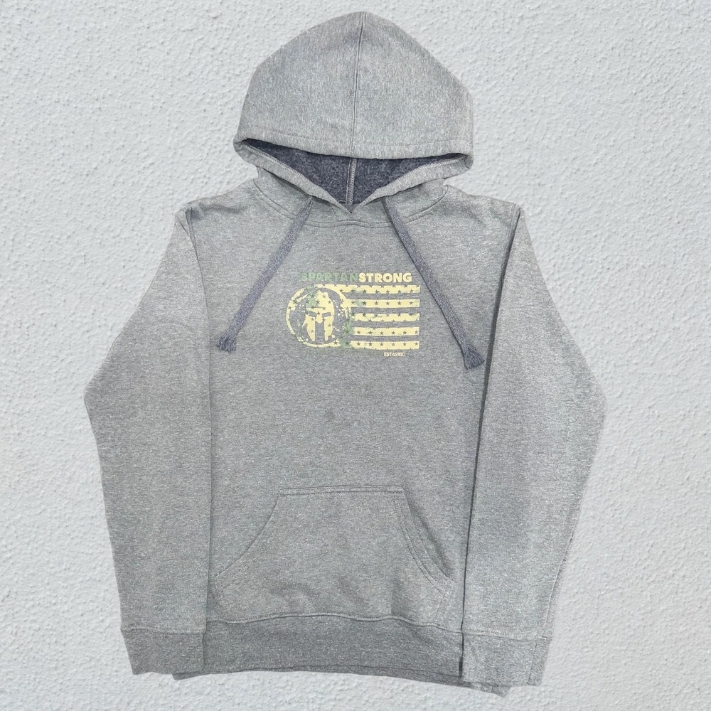 Craft Spartan Strong Hoodie Womens L Grey Raglan Fleece Pullover Spartan Race